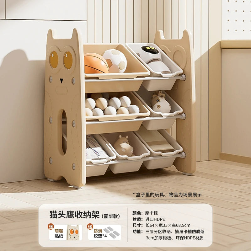 rangement enfant bois ours oiseau beige boites livres jouets modernes