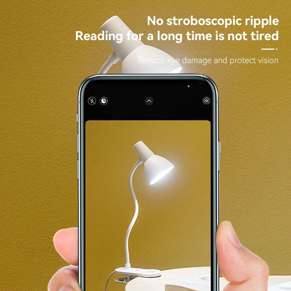 lampe led clip usb rechargeable blanc moderne minimaliste chambre étude