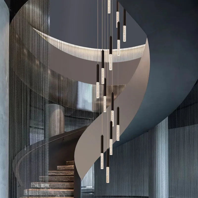 suspension lumineuse moderne 10 têtes lumière chaude blanc aluminium noir