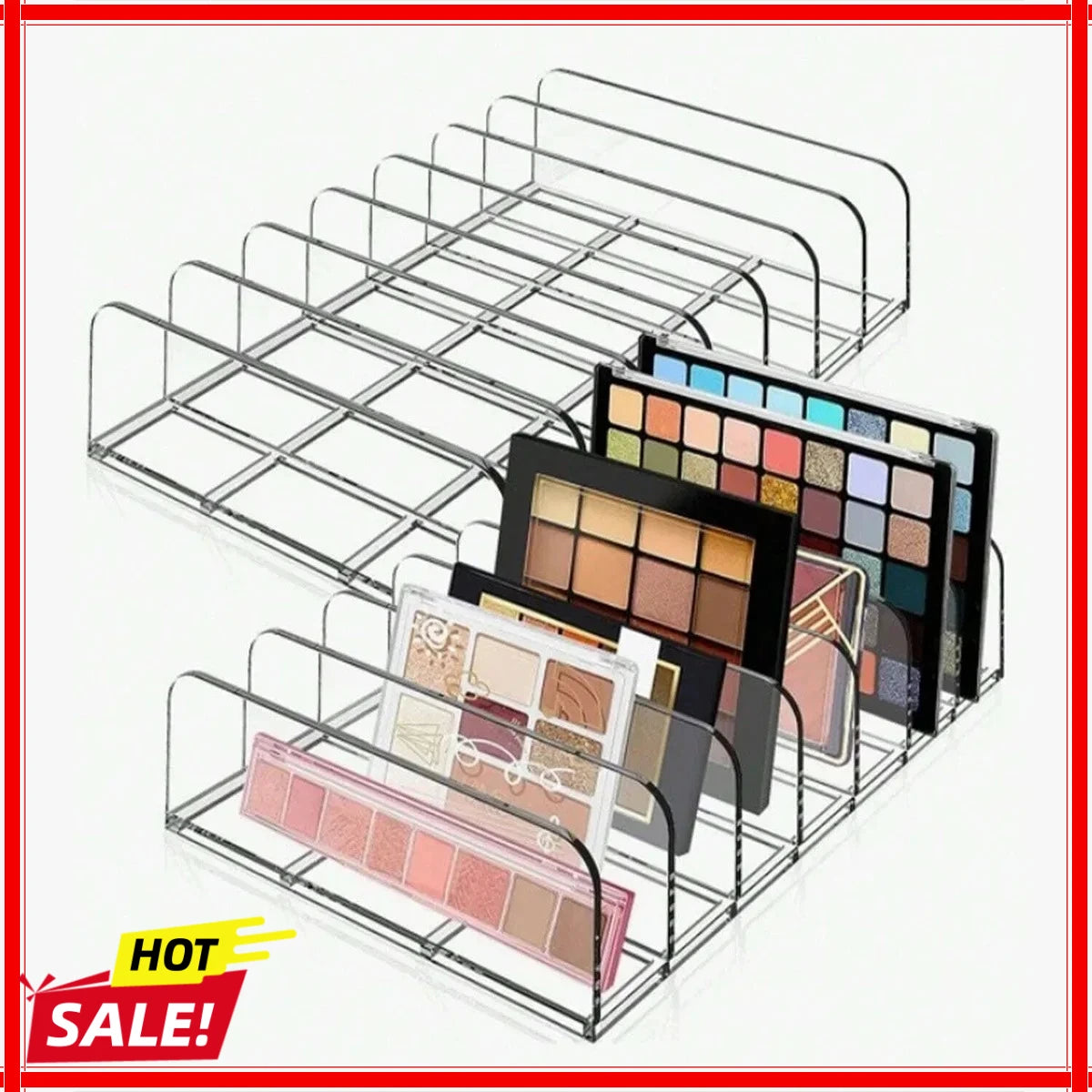 organisateur maquillage transparent palette fards plastique moderne rangement poudre cosmétique