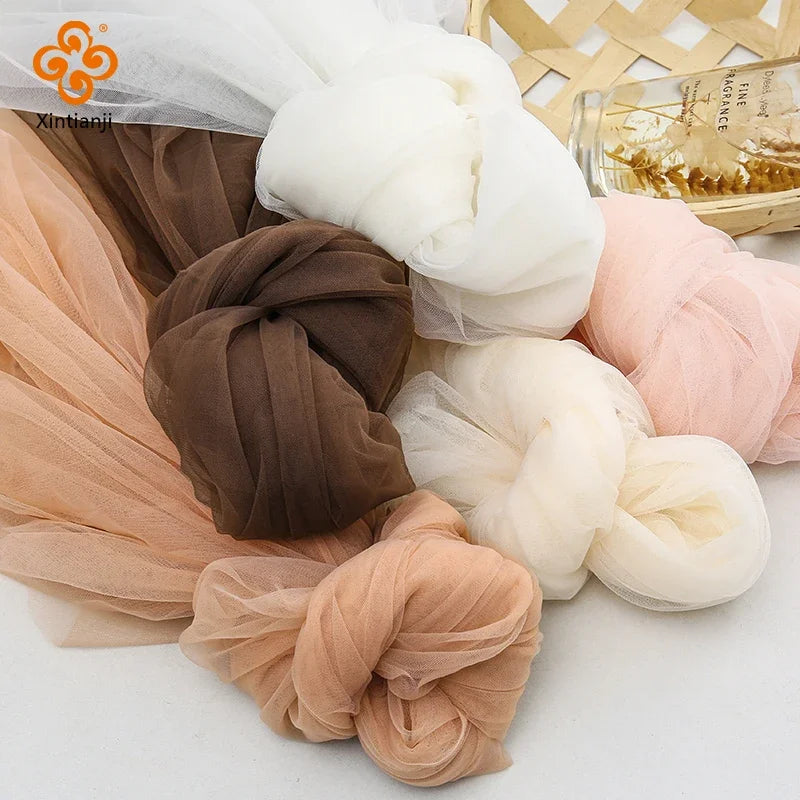 tulle fin élégant blanc beige marron clair bridal veil decoration mariage