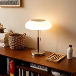 lampe table moderne verre blanc plissé interrupteur chambre coucher led doré brun