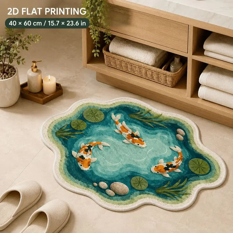 tapis moderne antidérapant entrée maison sol bain absorbant animalier pingouins motifs humoristiques polyester