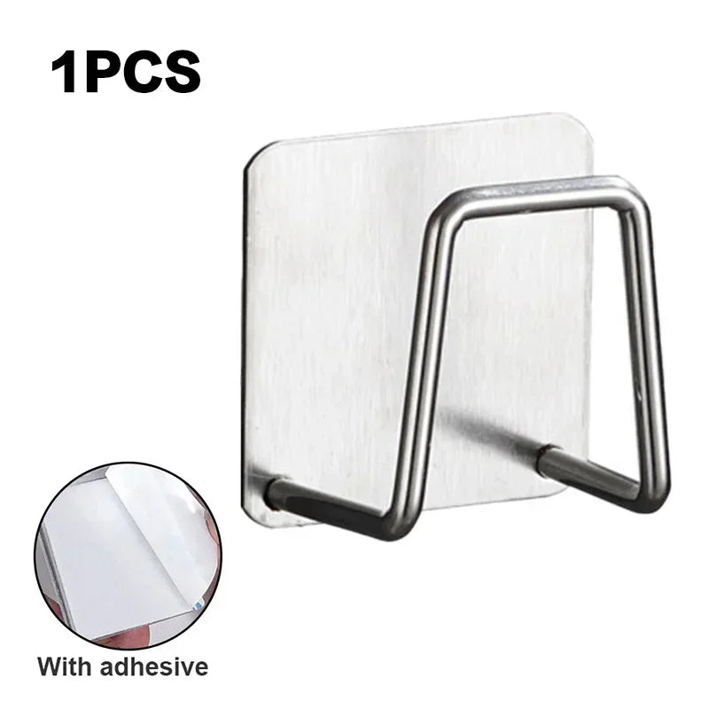 porte savon porte coupe porte serviette égouttoir adhésif acier inoxydable support séchage multiple utilisation