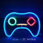 décoration lumineuse led symboles playstation manette jeu couleurs variées gaming moderne