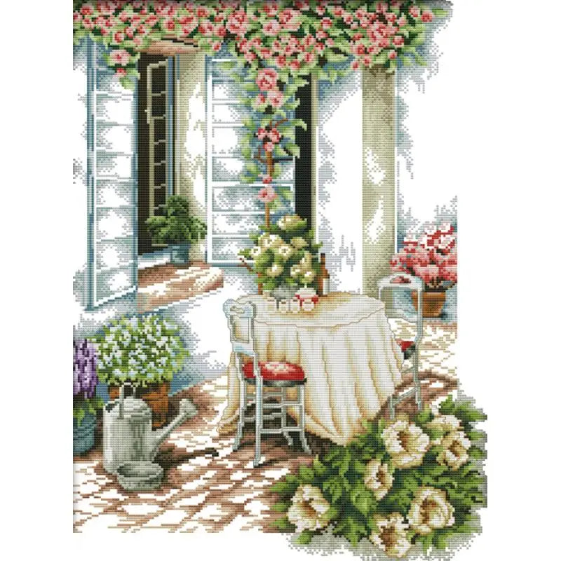 toile broderie floral paysagère multicolore traditionnelle accessoires intérieurs coton broderie DIY