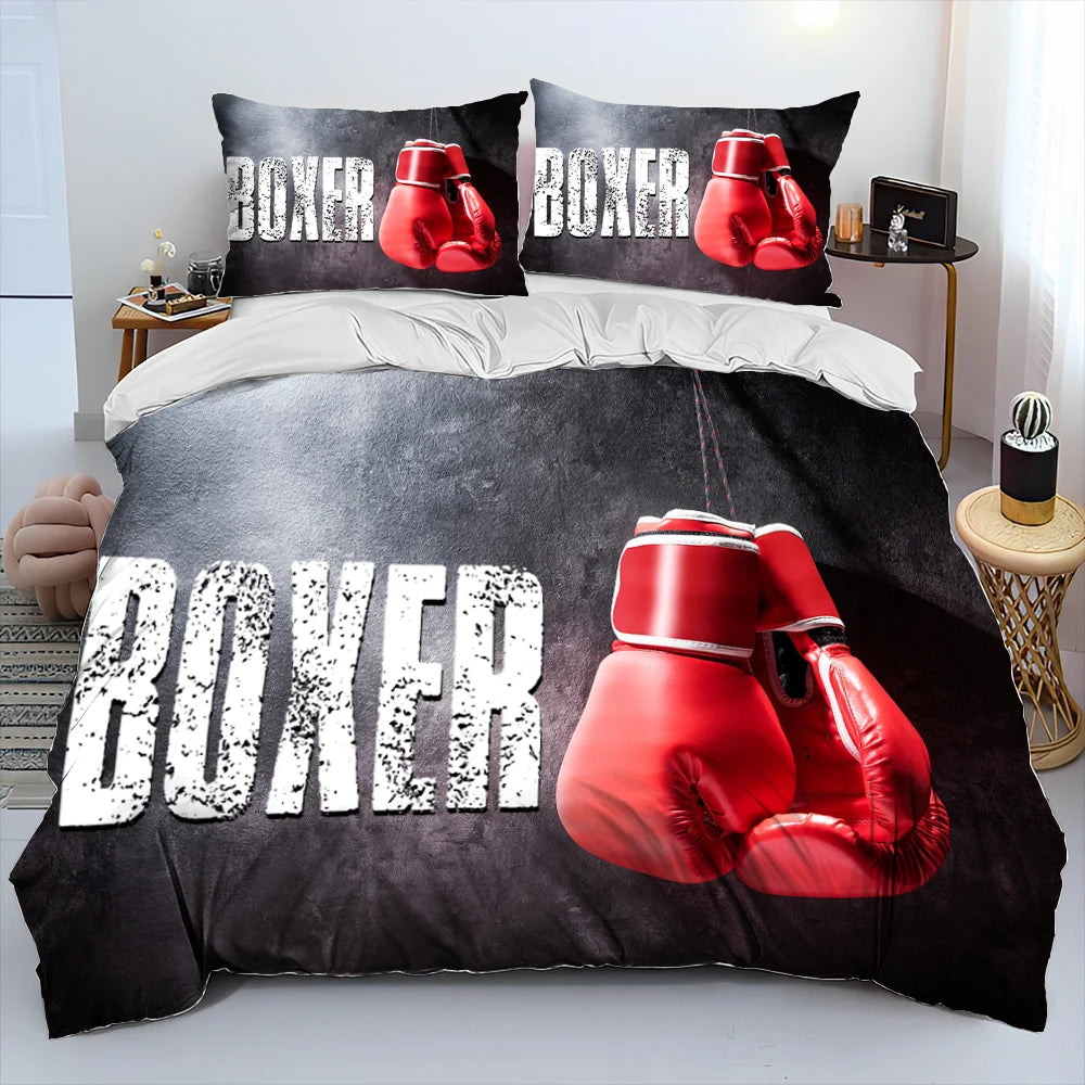 Housse de couette boxe 3D - chambre sport homme