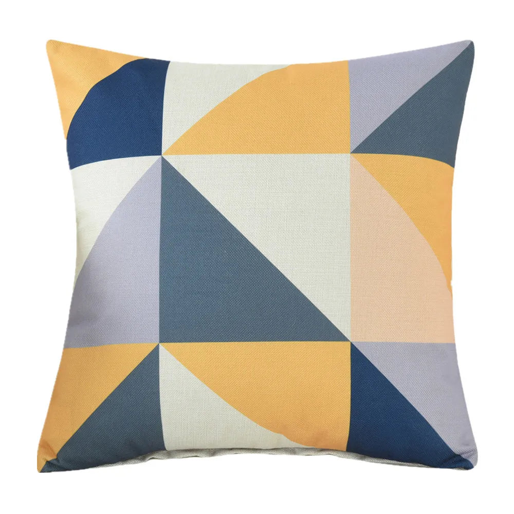housse coussin carré géométrique chat animé coton lin moderne salon chambre voiture
