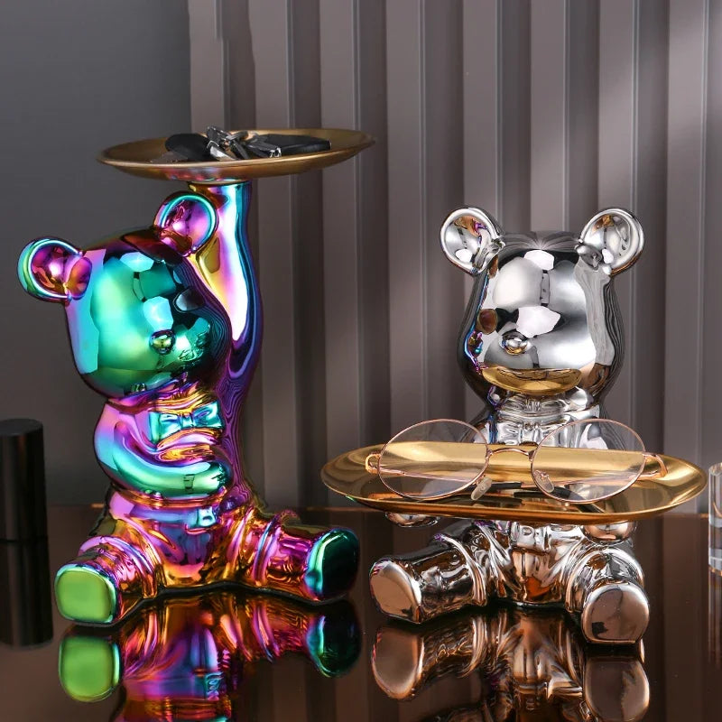 support bijoux moderne multicolore argenté contemporain porte clés montre lunettes