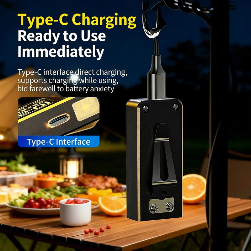 lampe travail portable rechargeable usb led rouge noir violet clips type moderne compact