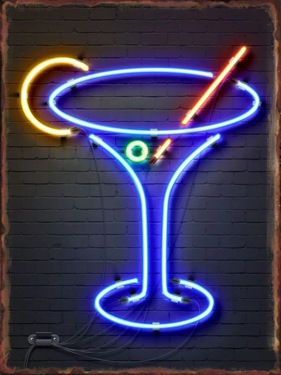 panneau lumineux néon silhouettes humaines kids area cocktail wifi opacité moderne câble alimentation