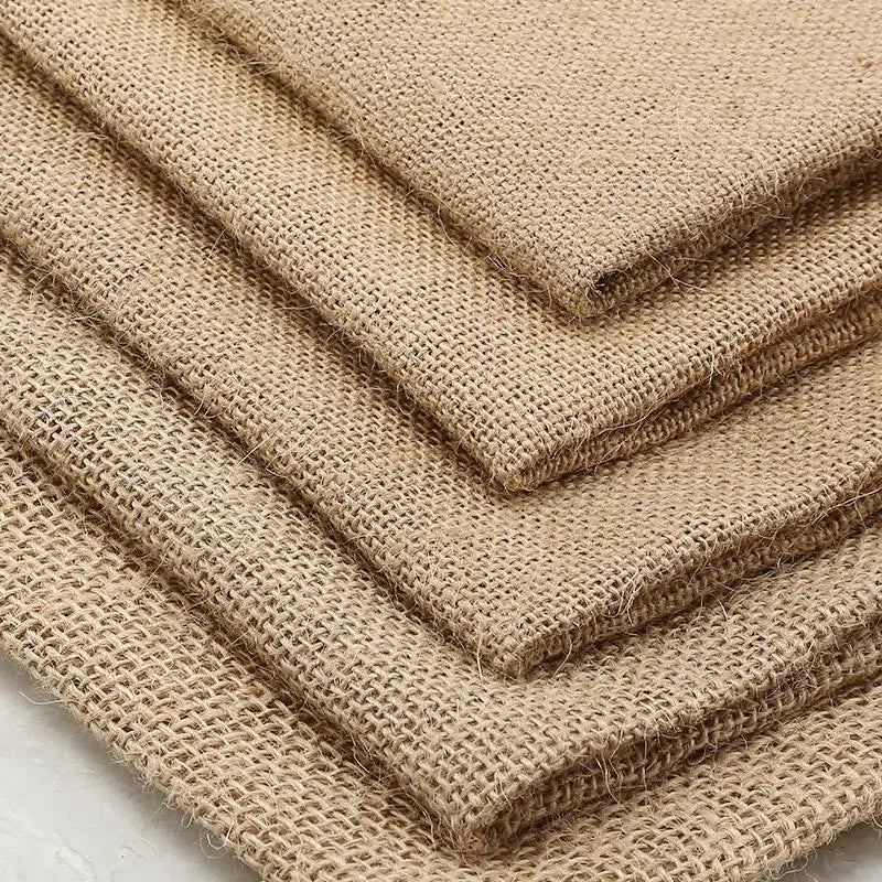 toile jute haute densité beige clair tissage rustique résistante bricolage couture sacs rideaux nappe