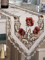 nappe décorative brodée motifs floraux semi transparente vintage mariage festives