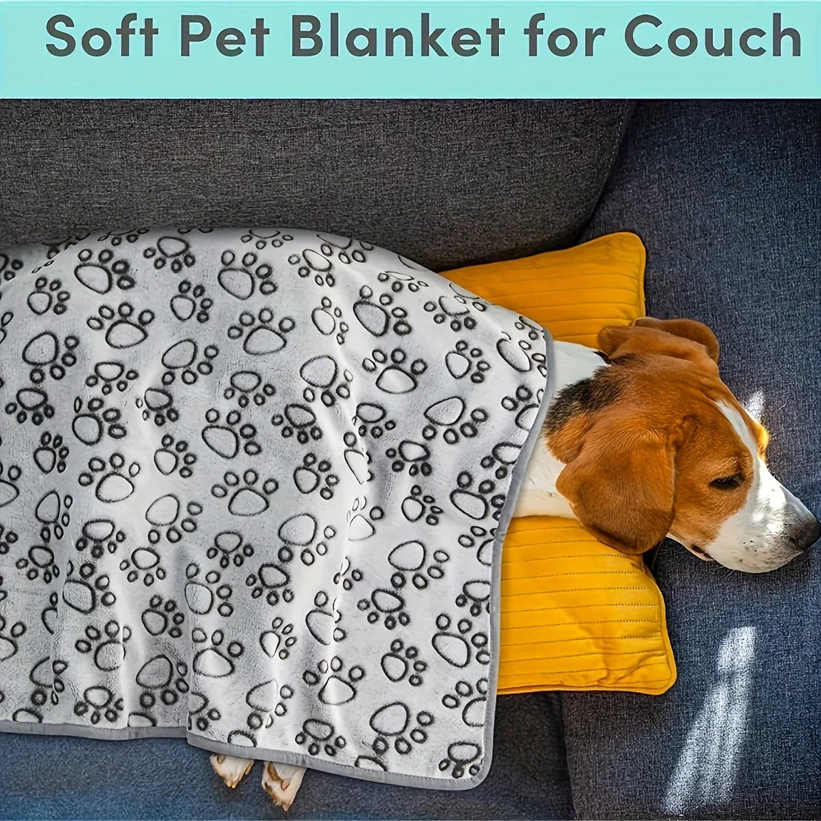 couverture animaux compagnie coton doux gris clair gris foncé imprimé pattes moderne confortable chiens