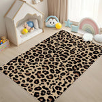 tapis moderne léopard polyester polypropylène beige noir marron salon chambre extérieur