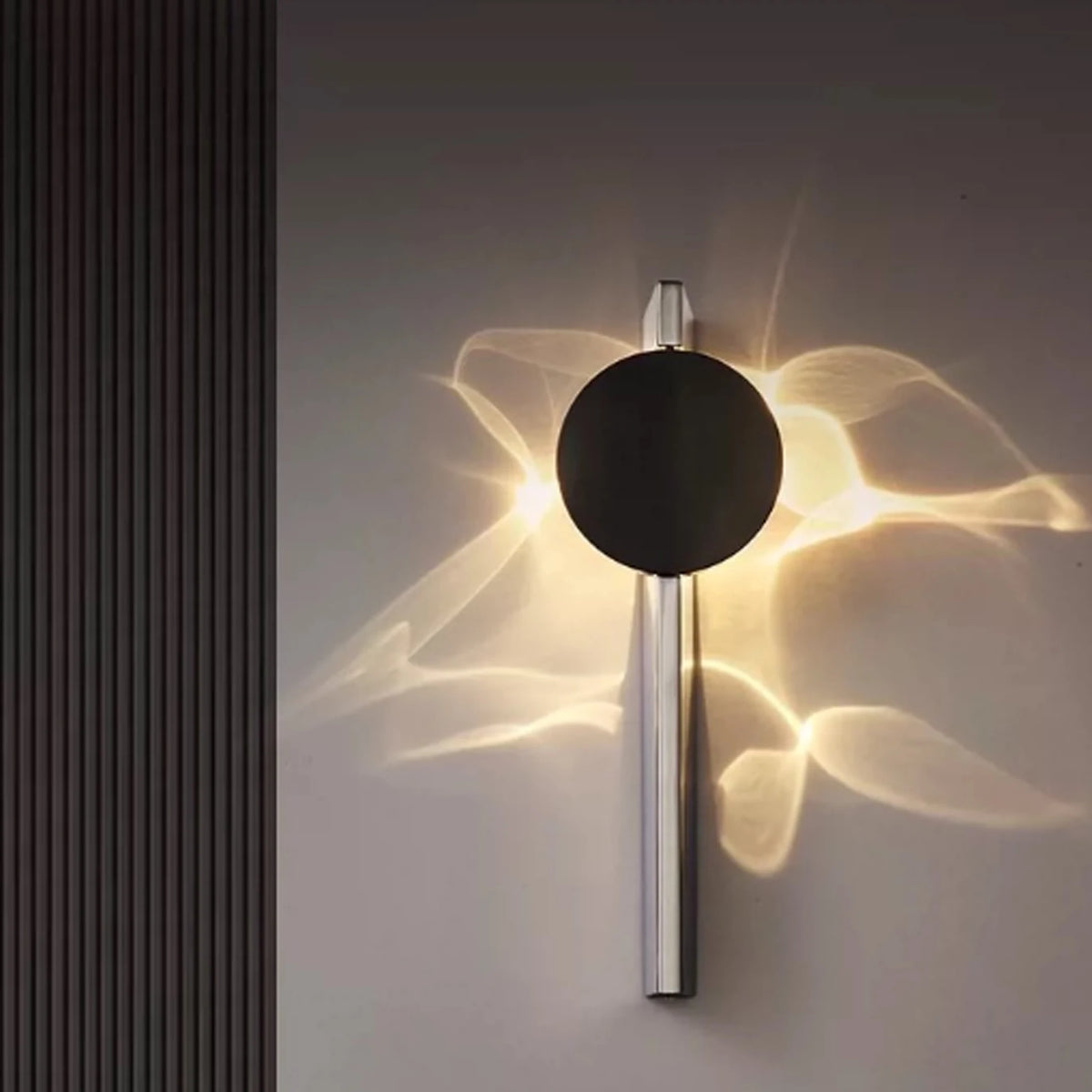 lampe murale moderne minimaliste led noir argenté éclairage quotidien fixée mur artistique