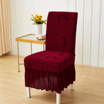 housse chaise moderne imprimé feuilles élastique décoration salon salle manger maison