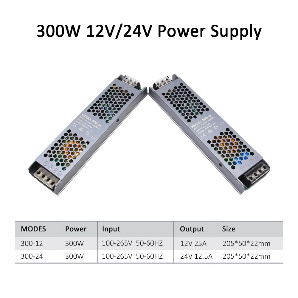 alimentation électrique 12v 24v 60w 100w 200w 300w 400w gris métallique certifié rohs lvd