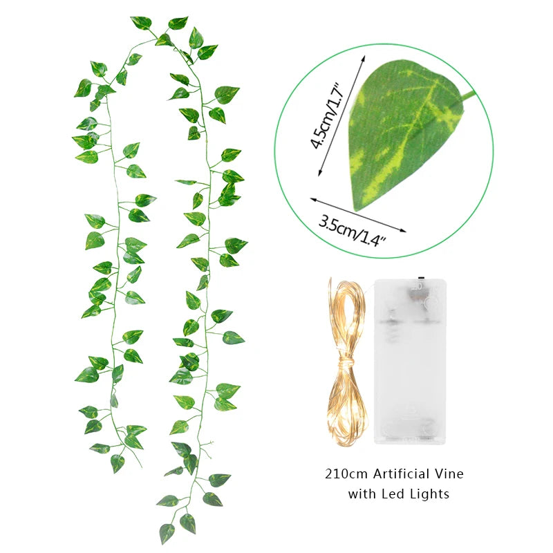 guirlande lumineuse feuilles vertes led blanc extérieur moderne décoration mariage chambre festive
