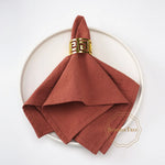serviettes coton orange rose gris beige table classique réutilisables festive fourchette couteau