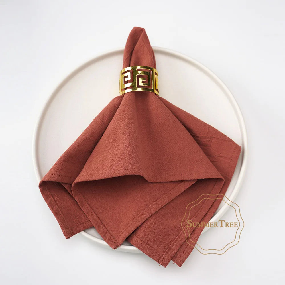 serviettes coton orange rose gris beige table classique réutilisables festive fourchette couteau