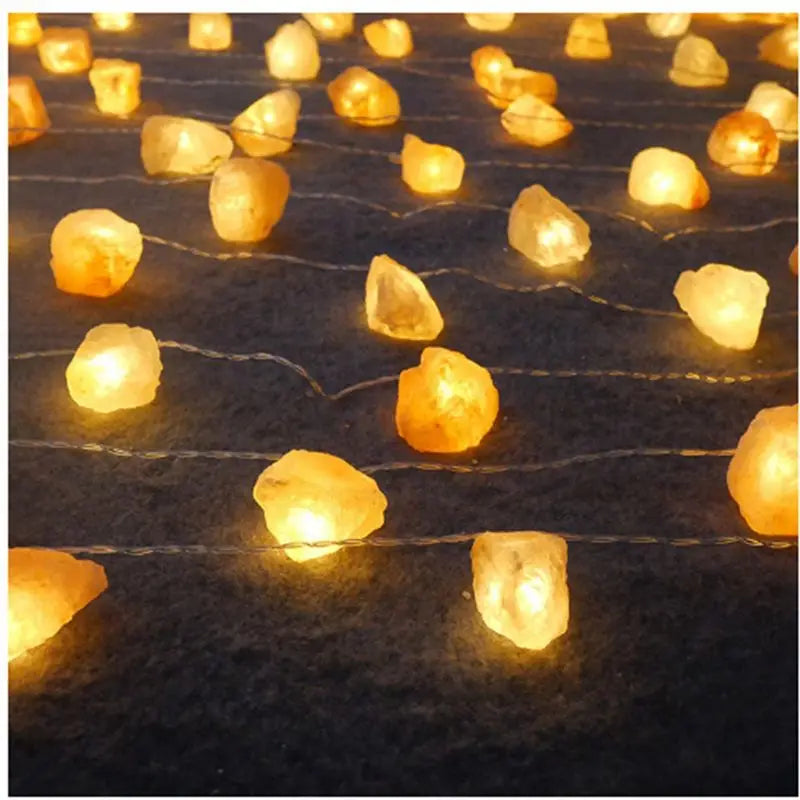 guirlande lumineuse moderne jaune orange beige pierre cristal usb led