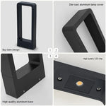 Lampe solaire moderne alliage d'aluminium led ip65 étanche noir minimaliste jardinextérieur