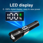 lampe torche rechargeable solaire laser 30w résistante hiking camping pêche