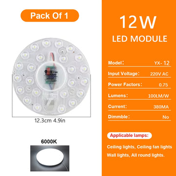 panneau led blanc moderne 285mm aimants télécommande câble alimentation 72w