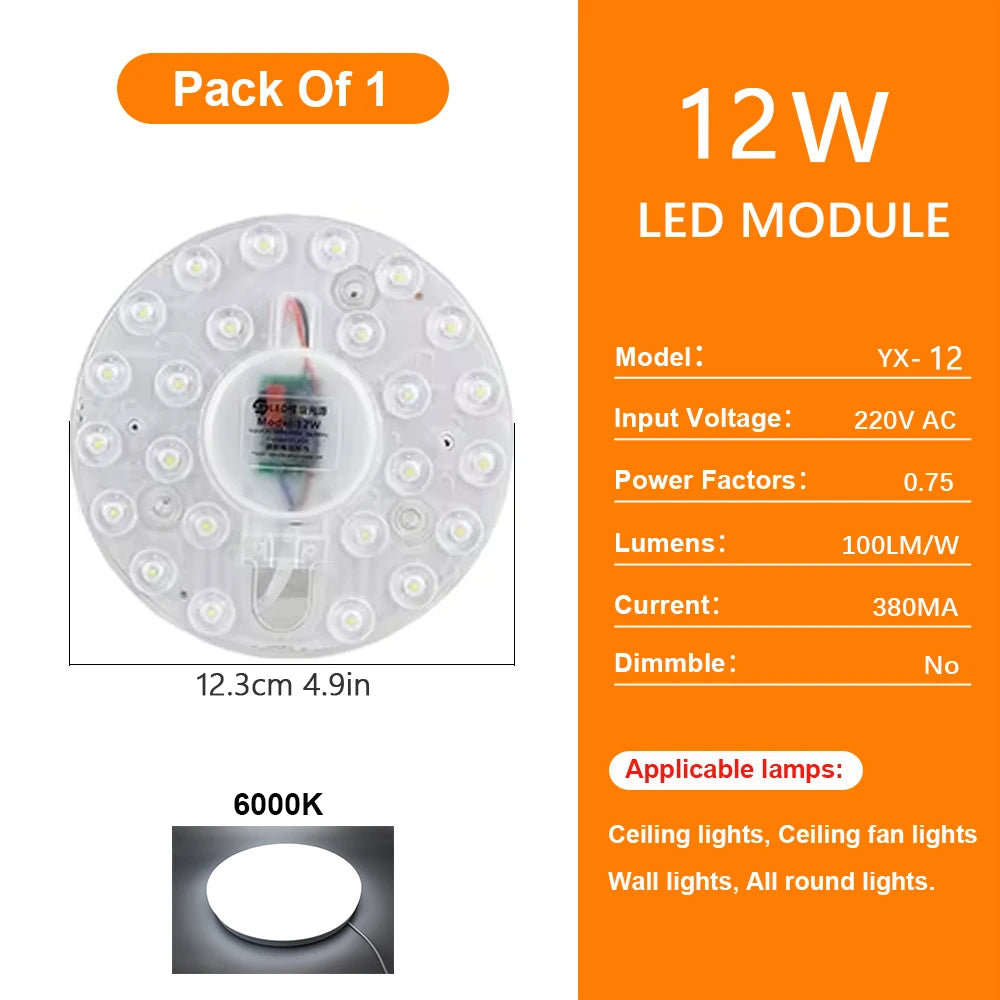panneau led blanc moderne 285mm aimants télécommande câble alimentation 72w