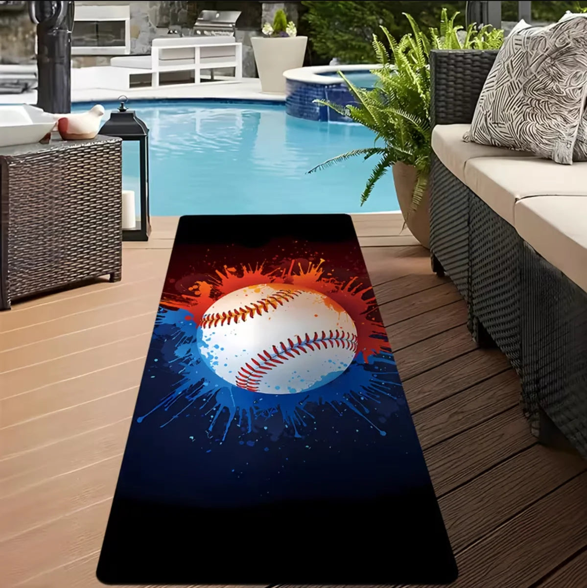 tapis antidérapant polyester motifs baseball salon facile nettoyer moderne entrée chambre hôtelextérieur commercialisation