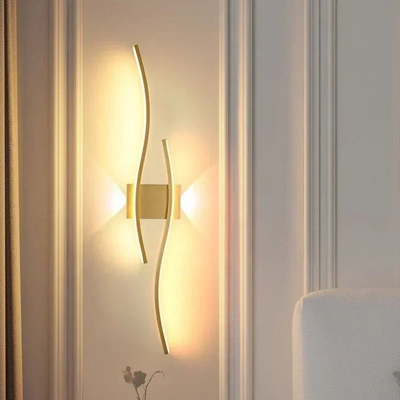 lampes murales led modernes 60 80cm noir doré blanc minimaliste télécommande
