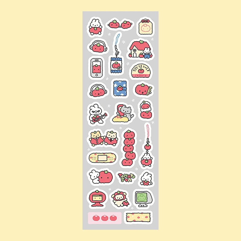sticker kawaii multicolore dessins animés adhésifs mignons opaques autocollants animauxscriçãopta