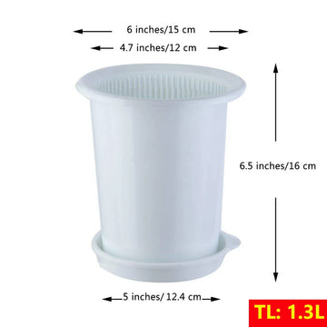 pots fleurs plastique blanc moderne double couche conteneur plantes intérieur plateau jardin 12cm