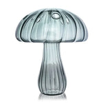 vase transparent moderne verre forme champignon couleur bleue dorée verte claire verte brune rouge