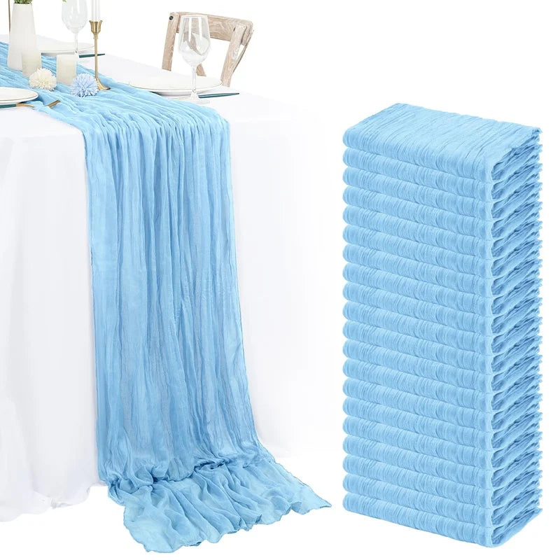 nappes longues décoratives plissées couleurs lilas rose beige semi transparentes romantique table runners