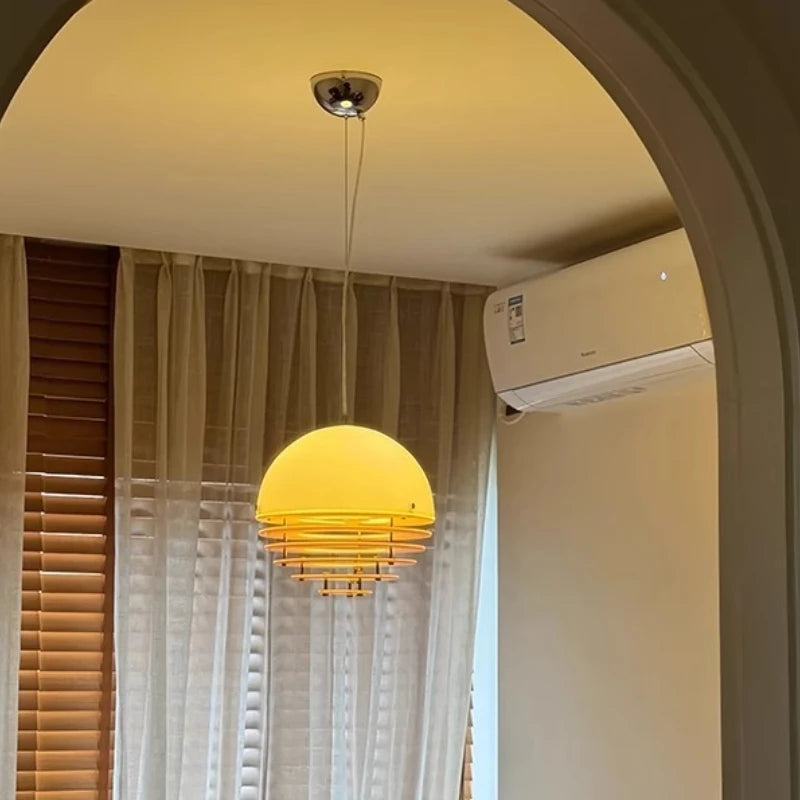 suspension lumineuse moderne blanc pendentif acrylique rond anneau superposé opaque 4500k 3000k 6000k