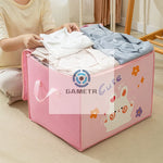 boîte rangement enfant rose bleu clair gris ours coeurs fleurs cute happy poignées détachables