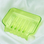 support savon vert clair rayures horizontales moderne égouttoir fixations salle bain