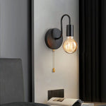 lampe murale filaire éclairage rétro minimaliste ampoule E27 métal noir apparent