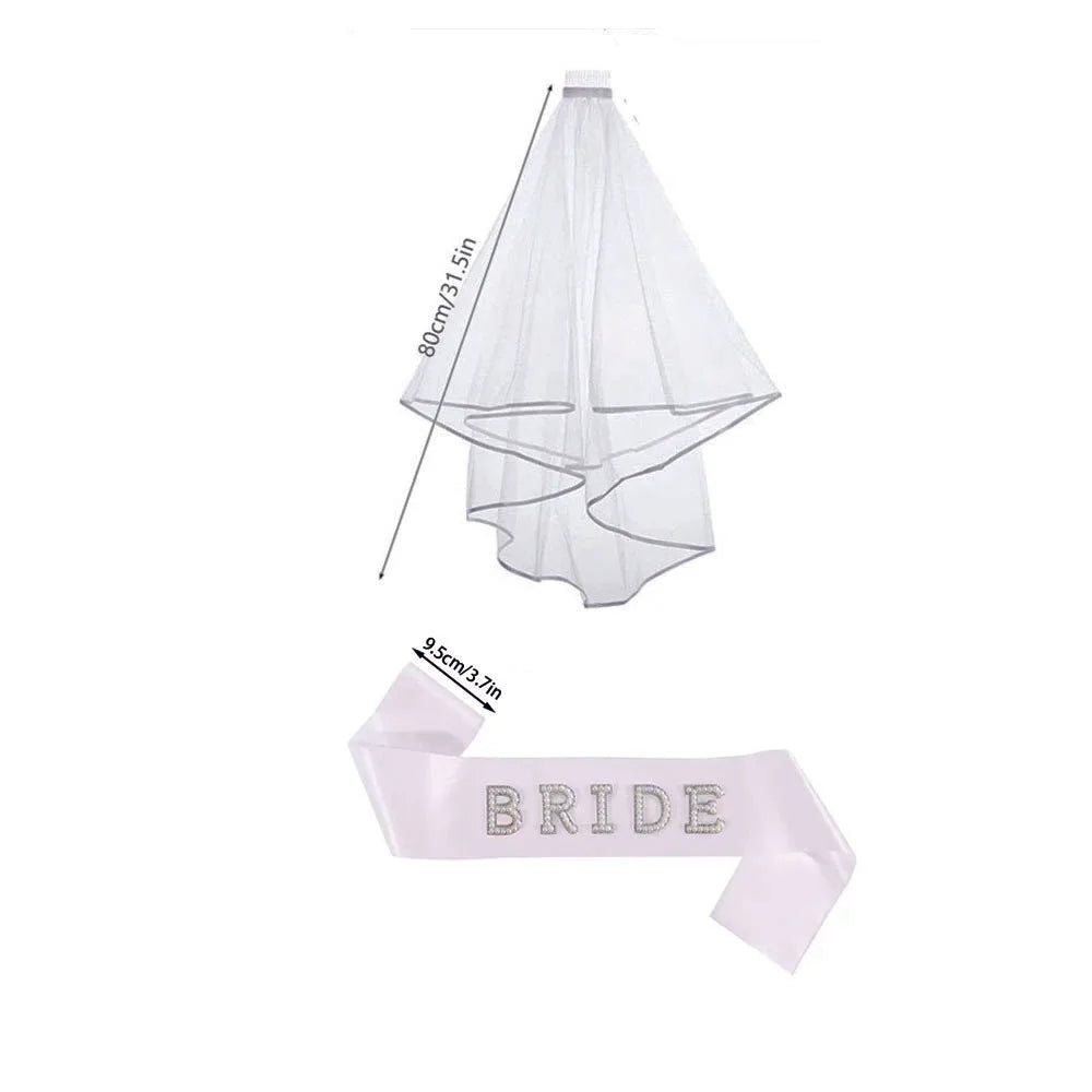 voile mariée blanc sash bride strass élégant classique transparent finement tissé couple cérémonie événement