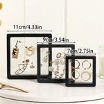 boîtes bijoux transparentes noires blanches modernes 11cm 9cm 7cm 10pièces
