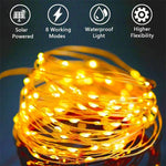 guirlande lumineuse solaire 7m 12m 22m 32m 40m multicolore blanc doré moderne