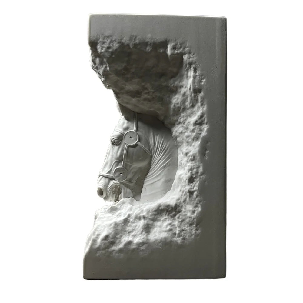 statue cheval blanc relief classique décoration intérieure esthétique blanche maison moderne nouvelle chambre salon