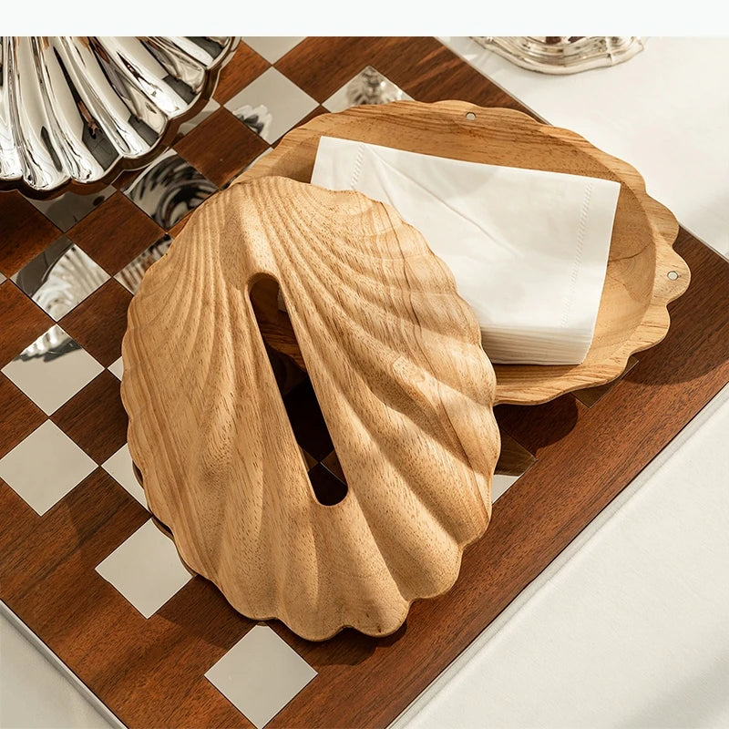boîte mouchoirs bois moderne rayures horizontales naturelle décoration salon amovible conteneur rangement tissu blanc