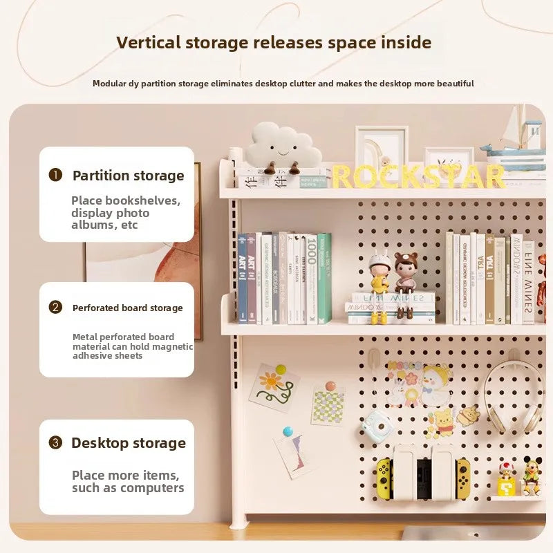 étagère murale modulaire métal blanc porte crayons support objets moderne