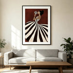 affiche abstraite rayées rouges moderne sans cadre toile impression murale chambre salon