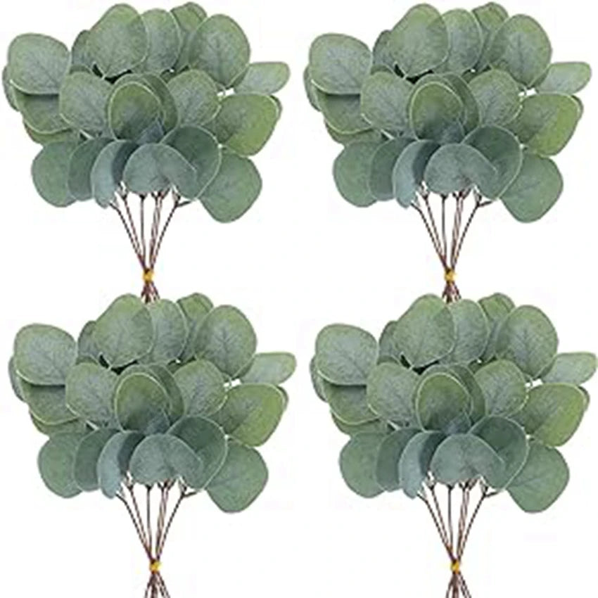 feuilles eucalyptus artificielles vert clair naturel sans vase décoration extérieure bricolage noël mariage