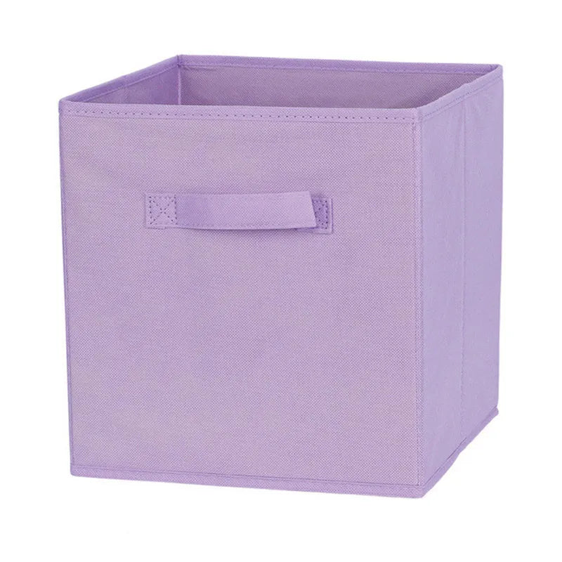 boîtes rangement réutilisables tissu non tissé beige gris noir bleu rose jaune vert poignées