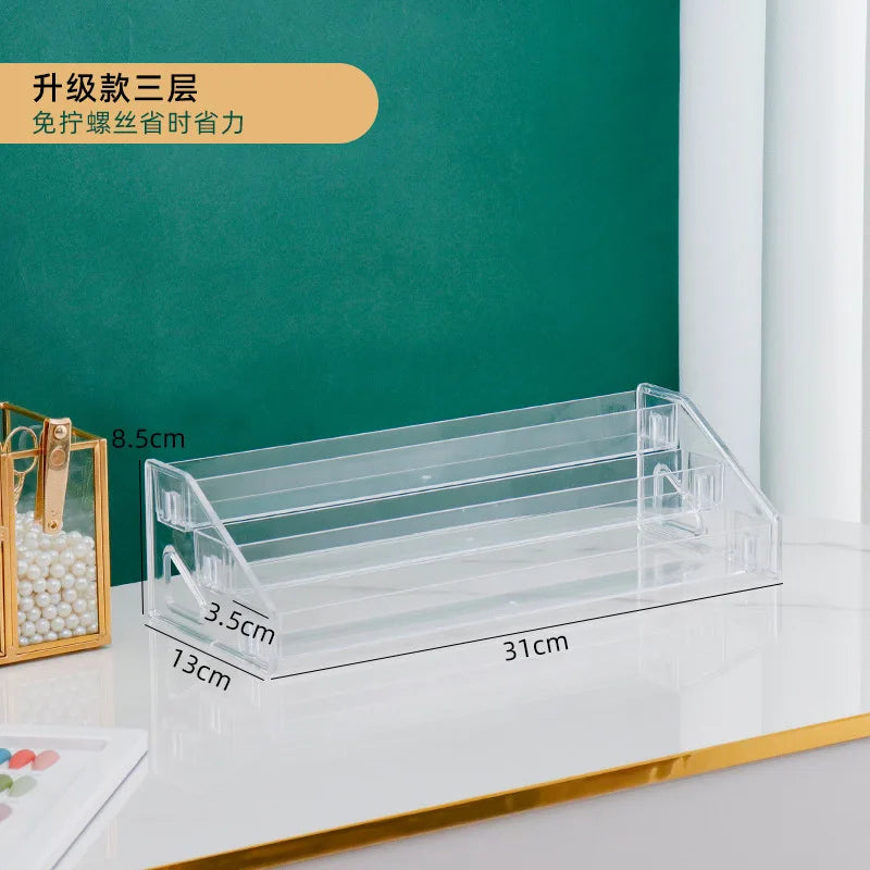 porte cd transparent moderne plastique clips rangement maison trois couche fixe